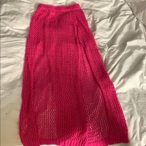 Hot pink bikini cover-up